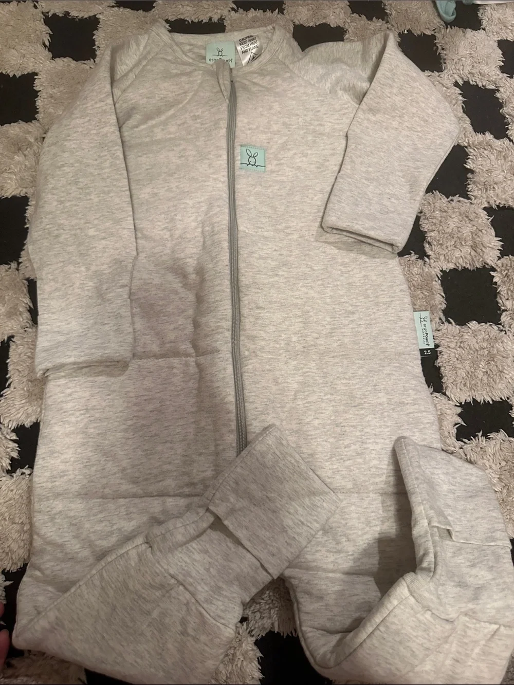 Ergo baby Grey Baby Sleep Sack Pajamas with Zip